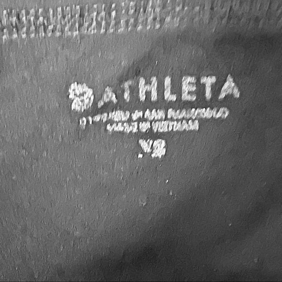 Athleta black cropped crop sheer mesh detail w pockets workout leggings pants XS - Picture 5 of 9